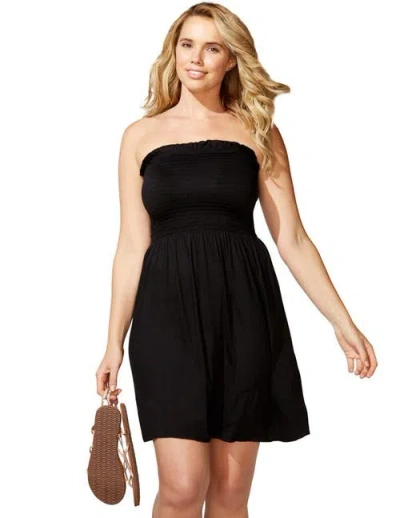 Swimsuits For All Jenna Bandeau Cover Up Dress In Black