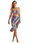 Swimsuits For All Lightweight Adjustable Sarong Wrap Skirt Cover Up In Multi