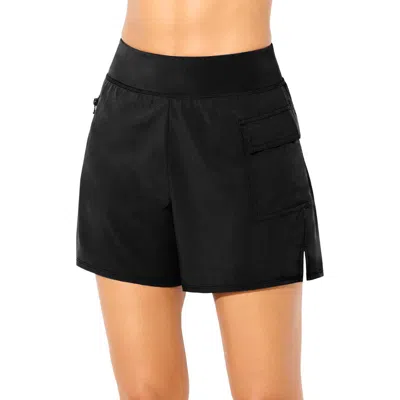 Swimsuits For All Lightweight Quick-dry Cargo Swim Short In Black