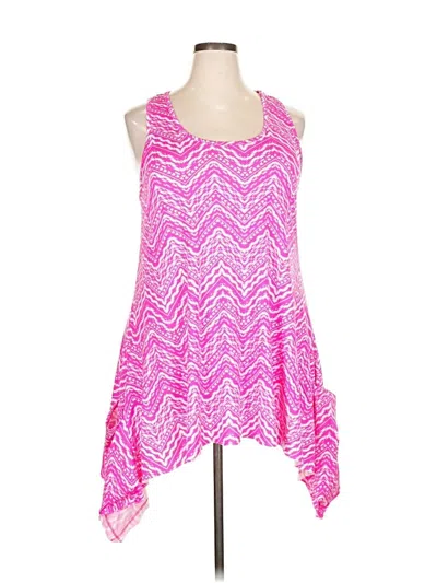 Pre-owned Swimsuits For All Long Sleeve Top Pink Scoop Neck Tops