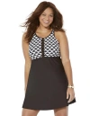 Swimsuits For All Macrame High Neck Swimdress In Black