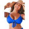 Swimsuits For All Mentor Tie Front Bikini Top In Blue