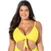 Swimsuits For All Mentor Tie Front Bikini Top In Yellow