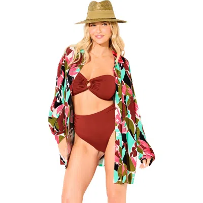 Swimsuits For All Oversized Buttondown Lounge Cover Up Shirt