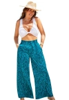 Swimsuits For All Pack & Go Wrinkle-resistant Cover Up Wide Leg Pant In Blue
