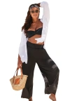Swimsuits For All Pack & Go Wrinkle-resistant Cover Up Wide Leg Pant In Brown