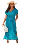 Swimsuits For All Pack & Go Wrinkle-resistant Maxi Cover Up Dress In Blue