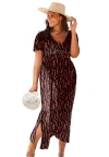 Swimsuits For All Pack & Go Wrinkle-resistant Maxi Cover Up Dress In Brown