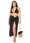 Swimsuits For All Pack & Go Wrinkle-resistant Sarong Skirt Cover Up In Black