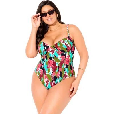 Swimsuits For All Princess Seam Underwire One Piece Swimsuit In Multi