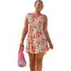 Swimsuits For All Quincy Mesh High Low Cover Up Tunic In Multi