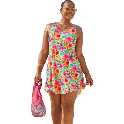 Swimsuits For All Quincy Mesh High Low Cover Up Tunic In Multi