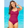 Swimsuits For All Ruched Twist Front One Piece Swimsuit In Pink
