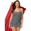 Swimsuits For All Ruffle Swimdress In Gray