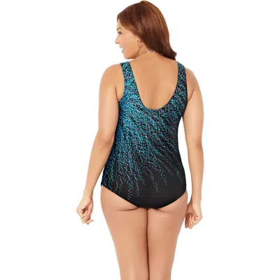 Swimsuits For All Sarong Front One Piece Swimsuit In Multi