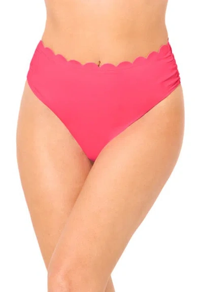 Swimsuits For All Scallop Trim Swim Brief In Pink