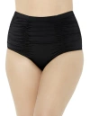 Swimsuits For All Shirred High Waist Swim Brief In Black