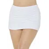 Swimsuits For All Shirred High Waist Swim Skirt In White