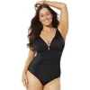 Swimsuits For All Shirred Underwire One Piece Swimsuit In Black