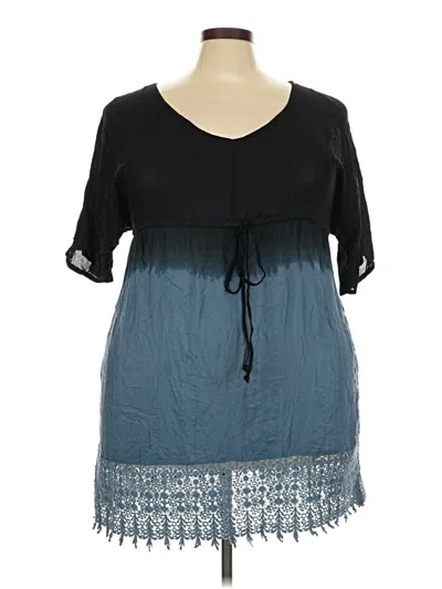 Pre-owned Swimsuits For All Short Sleeve Blouse In Teal