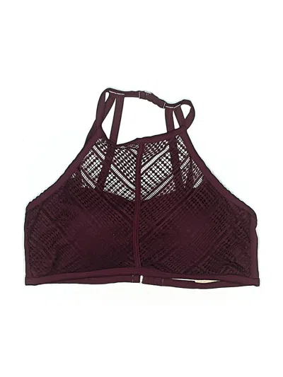 Pre-owned Swimsuits For All Sleeveless Top Burgundy Halter Neckline Tops