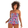 Swimsuits For All Smocked Bandeau Tankini Top In Multi