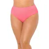 Swimsuits For All Sparkle Ribbed Shirred High Waist Swim Brief In Multi