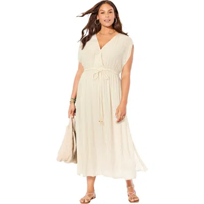 Swimsuits For All Surplice Maxi Cover Up Dress In White