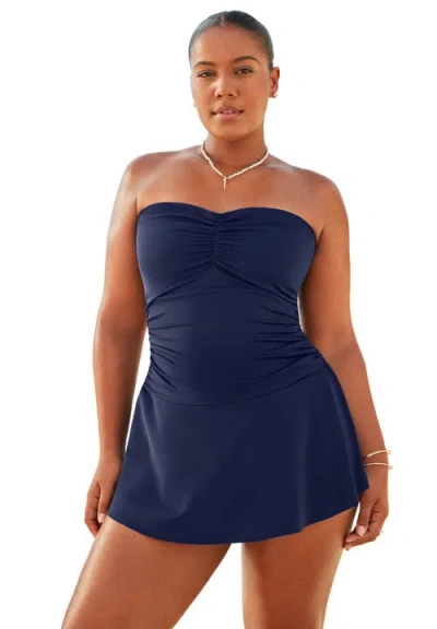 Swimsuits For All Sweetheart Ruffle Bandeau Swimdress In Multi
