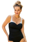 Swimsuits For All Sweetheart Shirred Tankini Top In Black