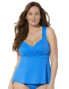 Swimsuits For All Sweetheart Wrap Tankini Top In Blue