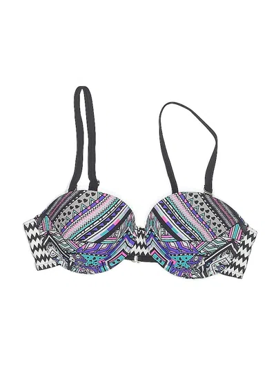 Pre-owned Swimsuits For All Swimsuit Top Black Chevron/herringbone Pattern Swimwear