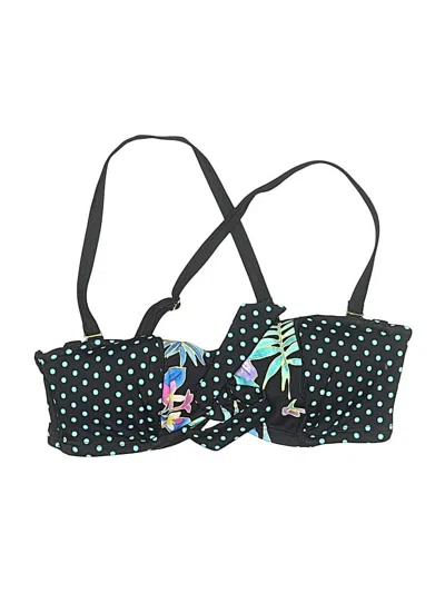Pre-owned Swimsuits For All Swimsuit Top Black Print Pattern Swimwear