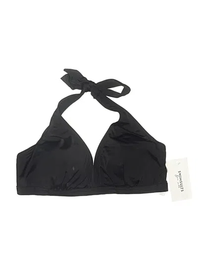 Pre-owned Swimsuits For All Swimsuit Top Black Solid Pattern Swimwear