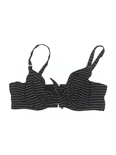 Pre-owned Swimsuits For All Swimsuit Top Black Stripes Pattern Swimwear