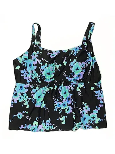 Pre-owned Swimsuits For All Swimsuit Top Blue Floral Pattern Swimwear