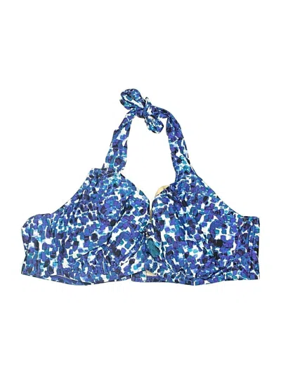 Pre-owned Swimsuits For All Swimsuit Top Blue Print Pattern Swimwear