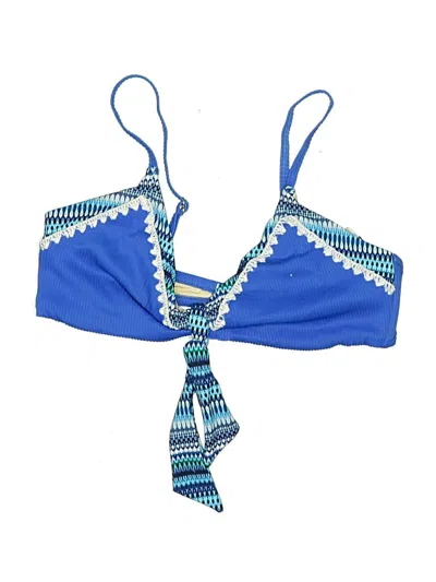 Pre-owned Swimsuits For All Swimsuit Top Blue Print Pattern Swimwear