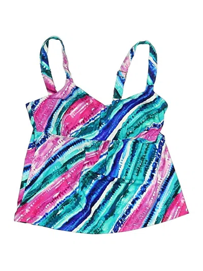 Pre-owned Swimsuits For All Swimsuit Top Blue Print Pattern Swimwear