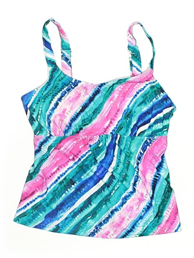 Pre-owned Swimsuits For All Swimsuit Top Blue Print Pattern Swimwear