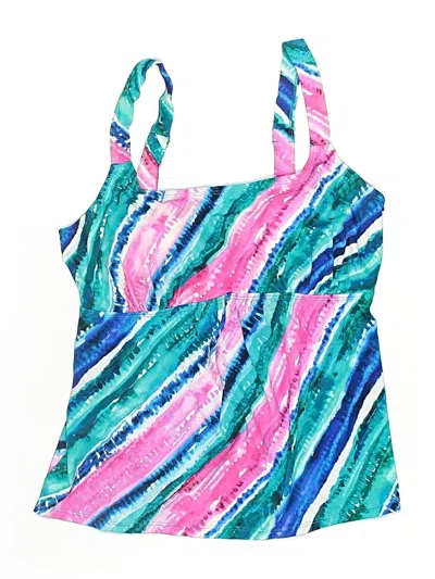 Pre-owned Swimsuits For All Swimsuit Top Blue Print Pattern Swimwear