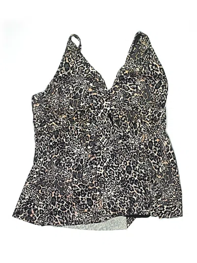Pre-owned Swimsuits For All Swimsuit Top Gold Animal Print Pattern Swimwear