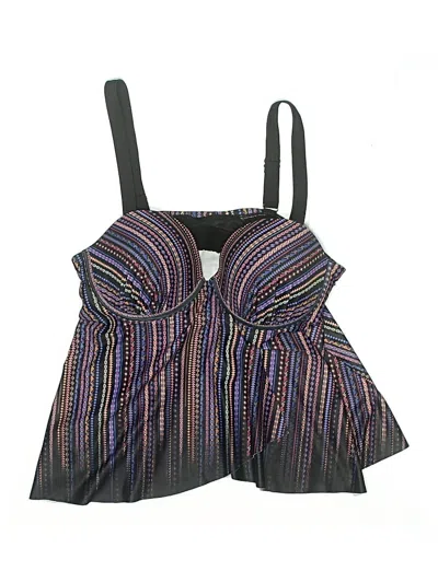 Pre-owned Swimsuits For All Swimsuit Top Gray Tweed Pattern Swimwear