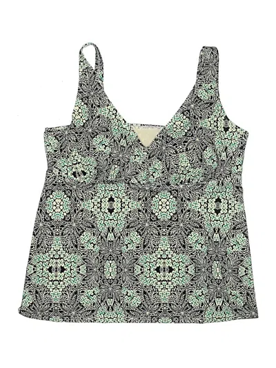 Pre-owned Swimsuits For All Swimsuit Top Green Paisley Pattern Swimwear