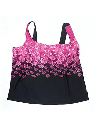 Pre-owned Swimsuits For All Swimsuit Top Pink Floral Pattern Swimwear