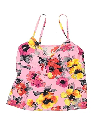 Pre-owned Swimsuits For All Swimsuit Top Pink Floral Pattern Swimwear