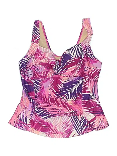 Pre-owned Swimsuits For All Swimsuit Top Pink Print Pattern Swimwear