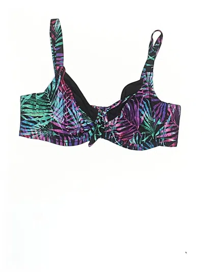 Pre-owned Swimsuits For All Swimsuit Top Purple Print Pattern Swimwear