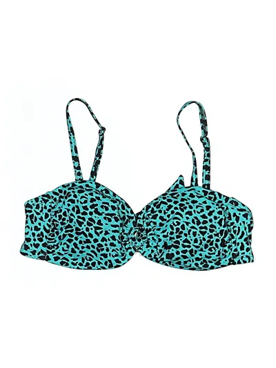 Pre-owned Swimsuits For All Swimsuit Top Teal Animal Print Pattern Swimwear
