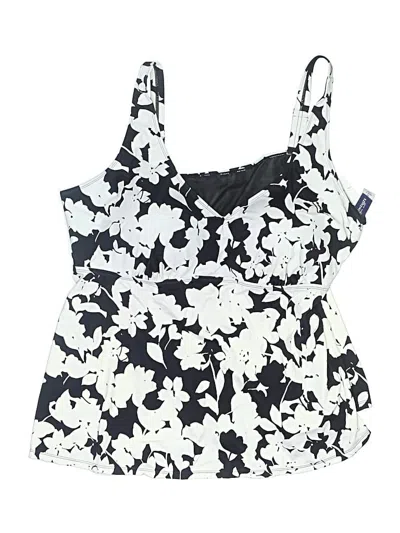 Pre-owned Swimsuits For All Swimsuit Top White Floral Pattern Swimwear